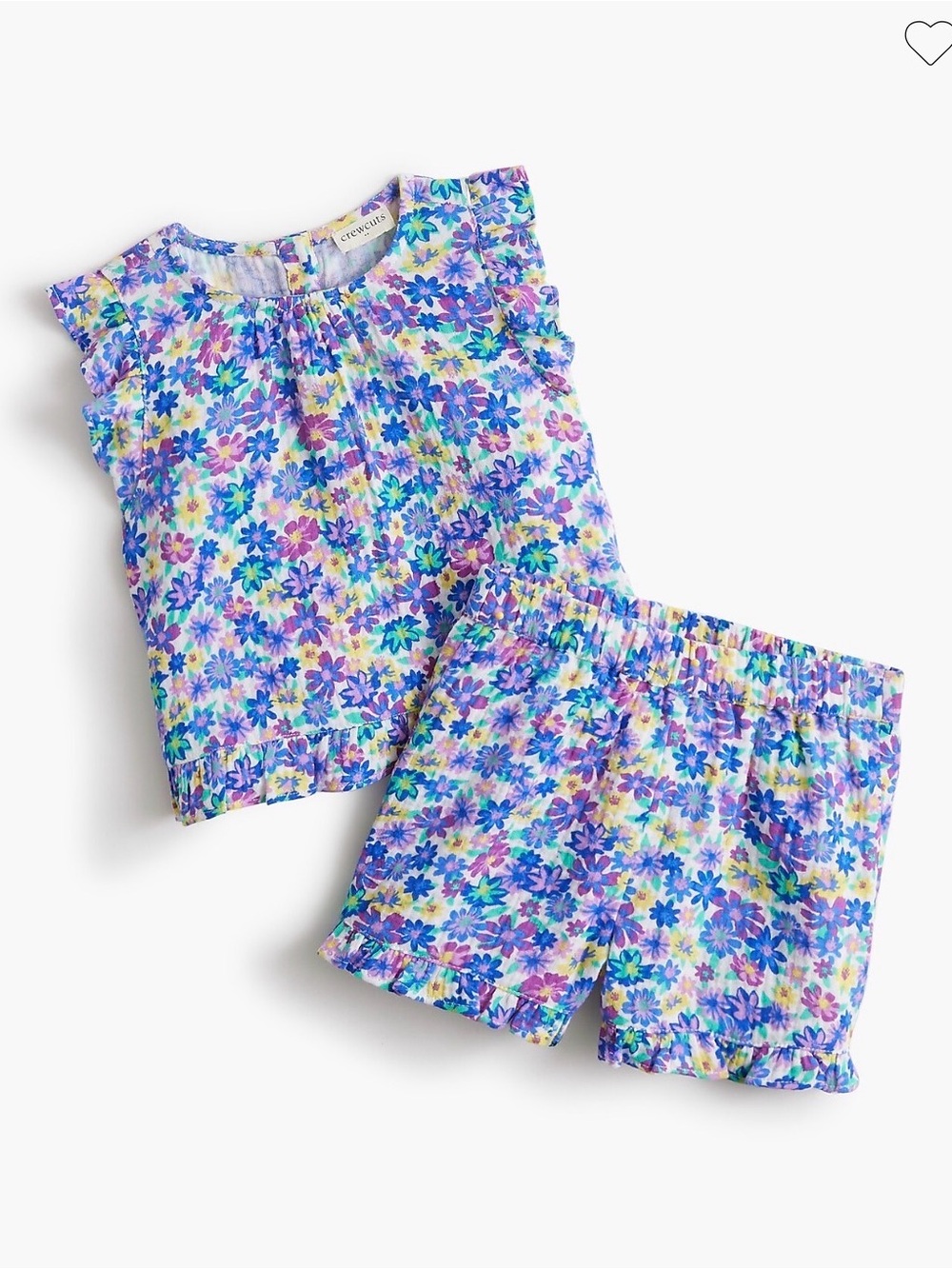 Crewcuts girls' crinkle-knit short set